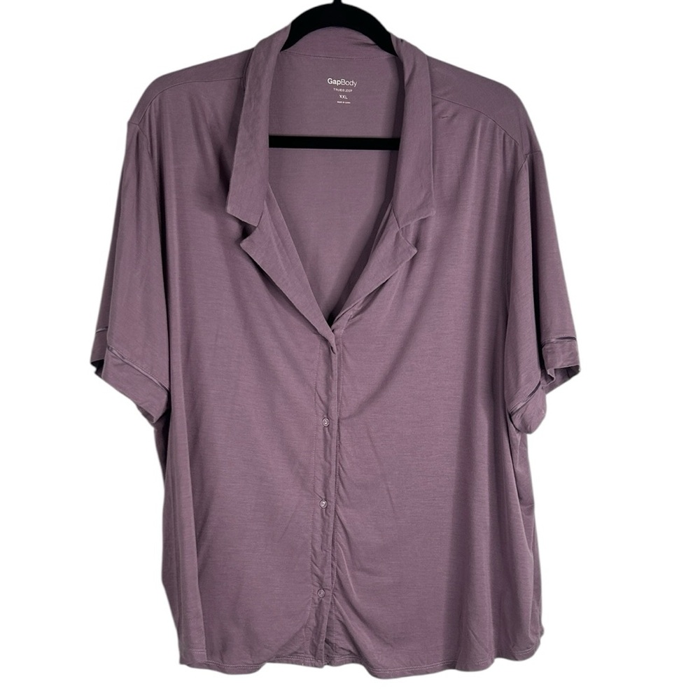 GAP Body True Sleep Lavender Women's Button-Down Comfy Pajama Shirt Size XXL
